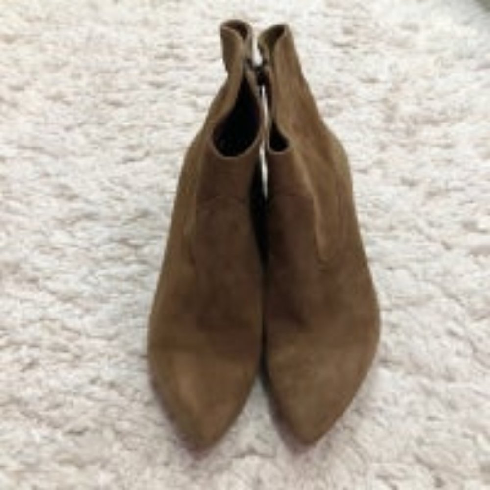 Vince Camuto Movinta Tree House Suede Western Cone Heel Booties Brown 7